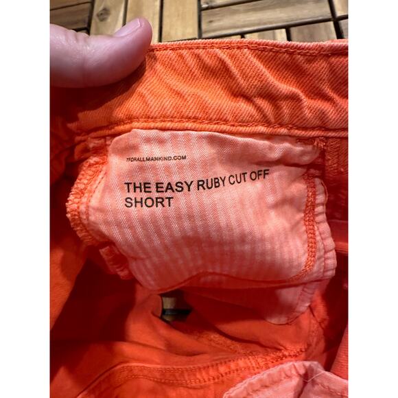 7 FOR ALL MANKIND Easy Ruby Cut Off Short Women's Size 24- Orange NWT - Picture 13 of 16